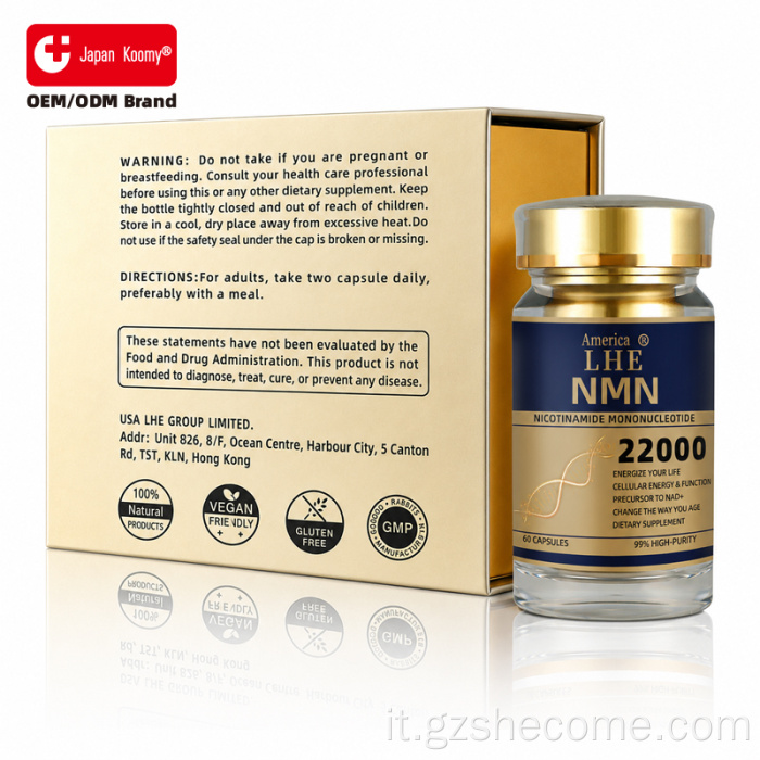 Capsule antietà NMN 2200mg con scatola